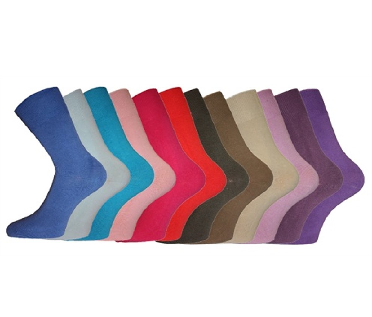 LADIES Plain Cotton LOOSE wide TOP Casual SOCKS no non elastic 3 Pair